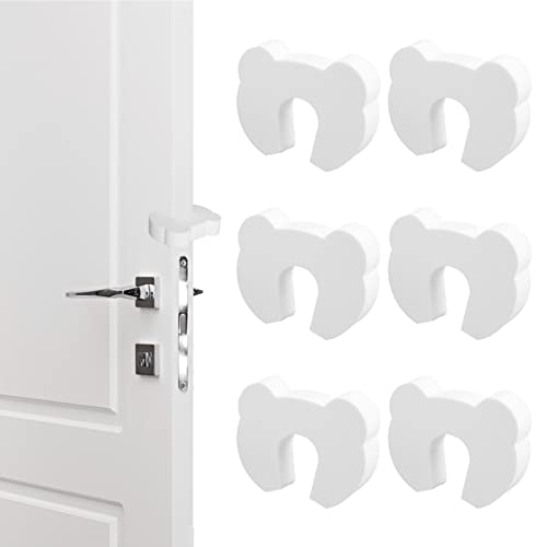 Zasjon 6 PCS Amortisseur Bloque Porte en Mousse, Bloc Porte Sécurité Bebe, Anti Pincement Protection Doigt Enfant Securite, Stop Porte Bloque-portes et fenêtres Enfant, Blanc