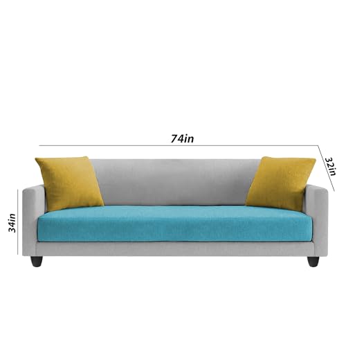 Image of Casaliving Dominic 3 + 2 Seater Sofa Set for Living Room (Turquise Grey) Premium Fabric Sofa