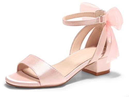 Coutgo Girls Dress Shoes Sandals Chunky Low Heels Bow Ankle Strap...