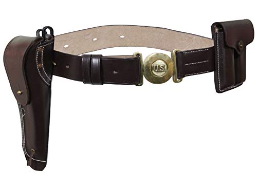 Epic Militaria Replica WW2 US M1916 Brown Leather Belt Set