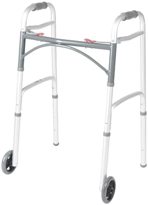 Drive Medical Deluxe Two Button Folding Walker With Wheels