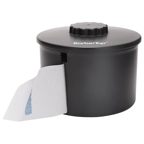BARBERTOP Black Paper Roll Holder, Neck Strip Dispenser, Neck Papers Case, Hairdressing Tool for Barber