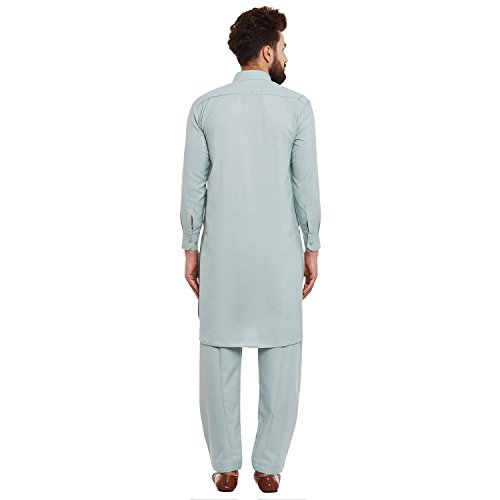 Image of SOJANYA (Since 1958 Men's Soft & Comfortable Cotton Blend Solid Pathani Set-Perfect for Eid & Holi Celebrations