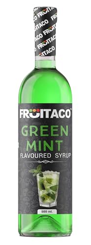 Image of Fruitaco Green Mint Syrup 500ML : Mixer for Mocktails, Cocktails, Drinks, Juices, Beverages, Parties | Non Alcoholic Mix 500ML Bottle