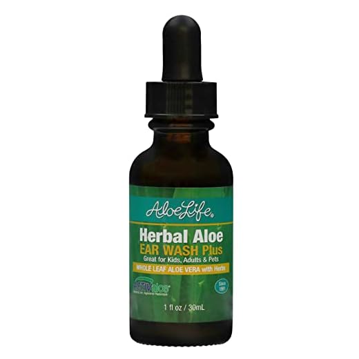 Aloe Life - Herbal Aloe Ear Wash Plus, Provides Soothing Relief for Ear Irritations, Swimmer’s Ear, Discomfort & Itchy Ears, Whole Leaf Aloe Vera with Herbs, Safe for Animals, Includes Dropper (1 oz)