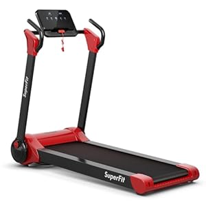 Foldable Treadmill, 2.25 HP Quiet Workout Treadmills, Running Pad with Handle Bar, App Control, LED Display & Bluetooth, Walking Jogging Machine for Home & Gym