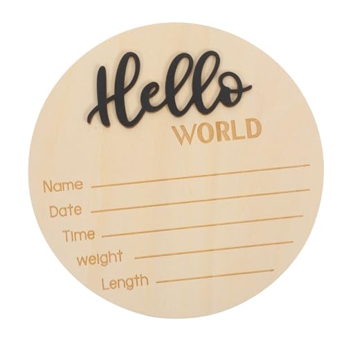 VICASKY Name Sign for Birth Announcement Wooden Bulletin Board Round Shape Cards