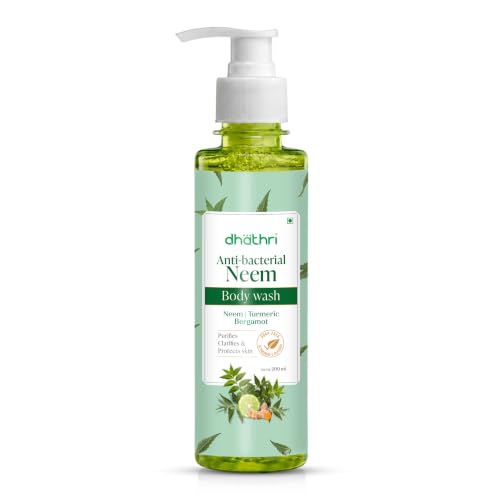 Image of Dhathri Ayurveda Anti-Bacterial Neem Body Wash with Turmeric & Bergamot | Purifying Body Wash Helps Cleanse & Refresh Skin | Soap, Paraben & Silicone Free | For Men & Women | 200ml