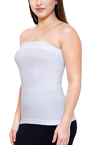 Image of Women's /Girl's Strapless Stretchable Long Bandeau Tube Top Camisole Free Size