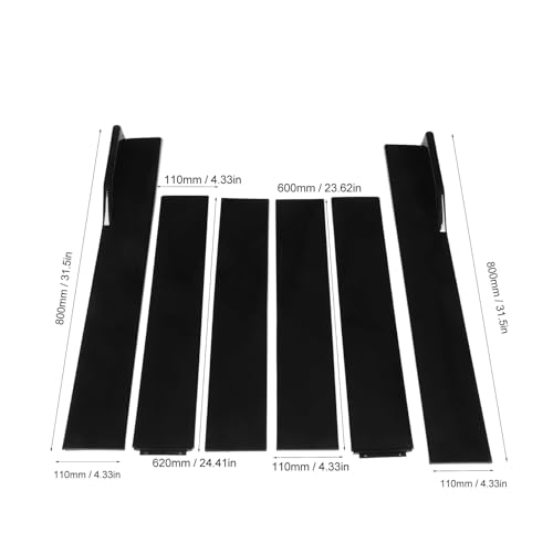 Falda lateral universal de ABS negro para coche con 6 piezas de alta dureza 5