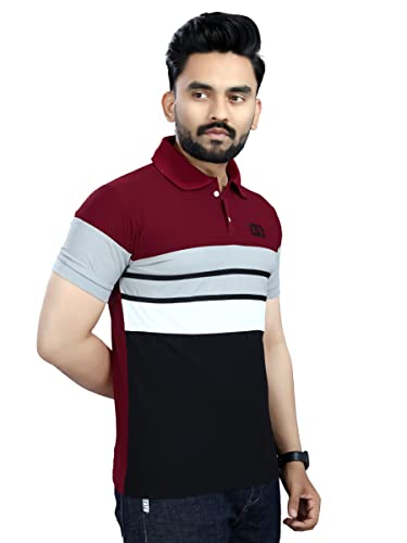 Image of Men's Regular Fit Striped Polo T-Shirts