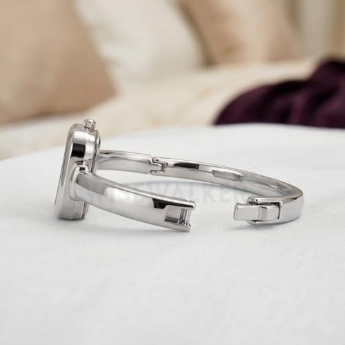 Image of WISEWALKER Women's Bangle Bracelet Watch Silver Dial Elegant Style Anlalog Ladies Wrist Watch