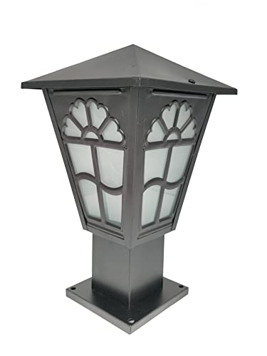 Image of SINOMAN Metal and Glass Gate Light for Home Gate Waterproof | Gate Lamps for Main Gate | Outdoor Garden Light | Pillar Gate Lights