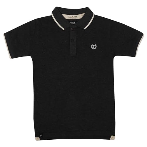 Image of LILGLORY Boys Regular Fit Polo Collar Patterned Tshirts in Blue /Grey /Maroon /Red /Black (810 /811 /812 /813 /814)