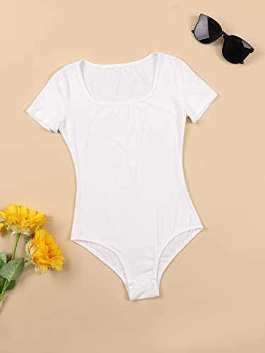 Milumia Girl 2 Pack Scoop Neck Short Sleeve Bodysuit Rib Knit Fitted Casual T Shirts3