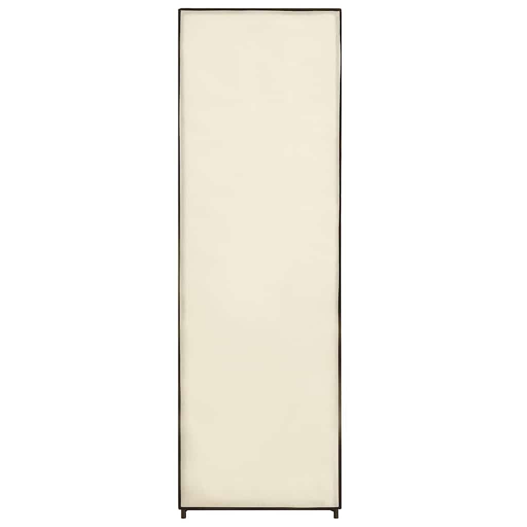 Tragbarer Kleiderschrank Creme 87 x 49 x 159 cm Stoff Kleiderbox mit Kleiderständer Faltbarer Schrank für Kleidung und Schuhe 4 Fächer Staubschutz Aufbewahrung