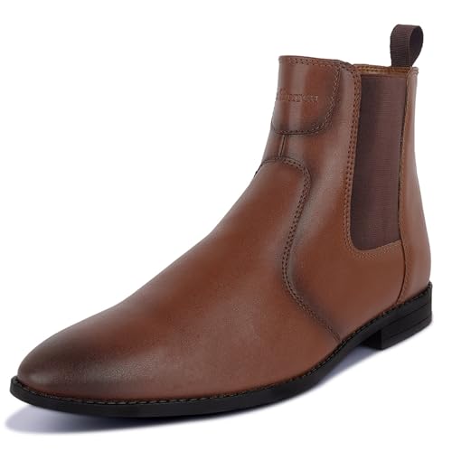 Image of LOUIS STITCH Men's Chelsea Boots | Handcrafted | High Ankle Boot| Comfortable Formal Office & Casual Wear Shoes | Dual Tone Patina Finish LSRGCL
