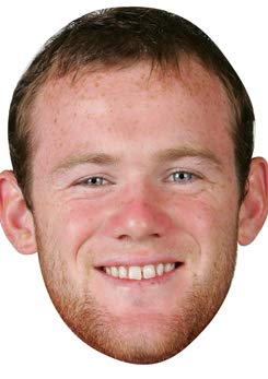 FoxyPrinting Wayne Rooney Celebrity Cardboard Party Face Mask Fancy Dress