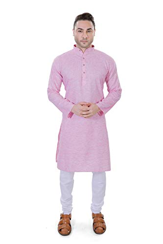 Image of Amazon Brand - Anarva Men's Pastel Linen Kurta Pyjama Set