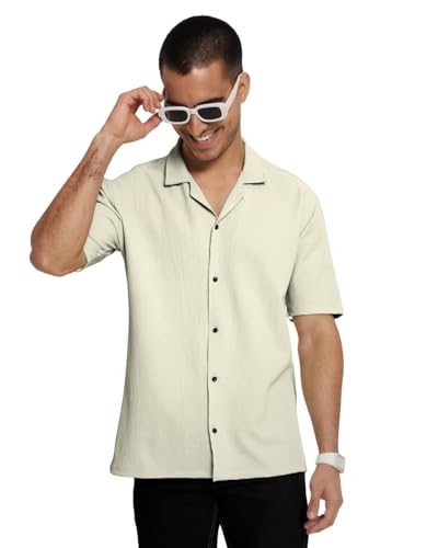 Image of Men's Solid Polycotton Shirt | Short Sleeve Casual & Formal Shirt for Men | Summer Half Sleeve Shirt
