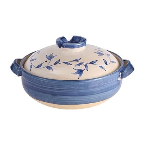 Eleeonora Olla De Arcilla Japonesa,Cazuela De CeráMica Japonesa,Olla De CeráMica Tradicional Japonesa,No Propenso A Agrietarse,Apto para Preparar Diversos Platos