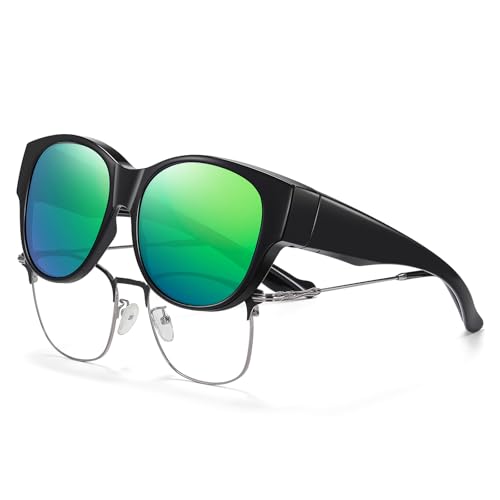 Image of HAOLOTA Fit Over Glasses Sunglasses for Women Polarized | Over Glasses Sun Glasses, UV400 Polarized Lens, Trendy Cat Eye Sunglasses, Lightweight and Flexible, Driving, Daily Use