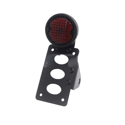 Feu stop arrière moto LED noires avec support de plaque pour Bobber et Chopper 12V