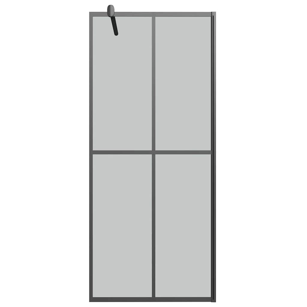 Mampara de ducha de 80 x 195 cm de cristal de seguridad oscuro con marco de aluminio ajustable, protección contra salpicaduras, mampara de ducha para baño, ducha de esquina