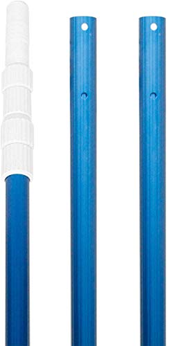 POOLWHALE Professional 12 Foot Blue Anodized Aluminum Telescopic Swimming Pool Pole,Adjustable 3 Piece Expandable Step-Up,for Skimmer Nets, Vacuum Heads and Brushes, Strong Grip & Lock - Thumbnail 2