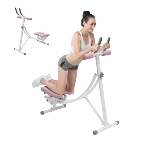 AGULIUM Adjustable Ab Workout Equipment with LED Display, Foldable Ab Trainer Machine for Stomach Abdominal Core Exercise for Home Office Gym, 330lbs Load Capacity