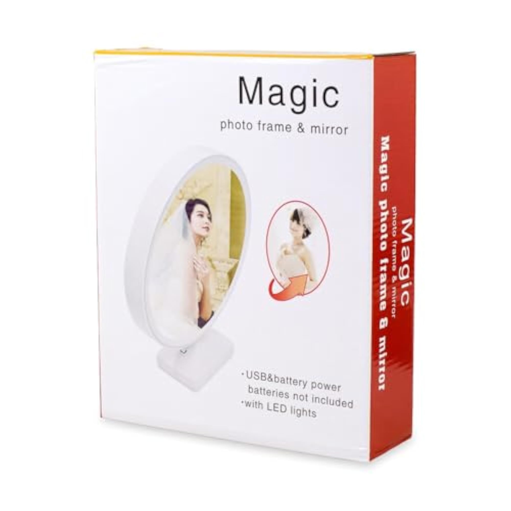 Magic Mirror Photo Frame LED Light, Personalized Gift