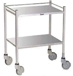 Stainless Steel Instrument Trolley with Wheels, 2 Shelf Trolley Overall 40x 60x 70 cm Size Multipurpose Laboratory Trolleyy-image-49