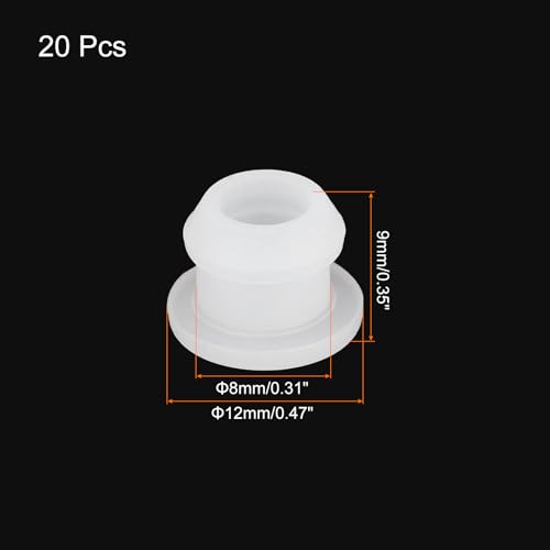 Image of MECCANIXITY Silicone Snap in Locking Hole Plugs Rubber Panel Seal Cover Flush Type Panel Round for Kitchen Rubber Bulkheads Waterproof Sealing Plugs 8mm /0.31 Inch Dia Transparent,Pack of 20