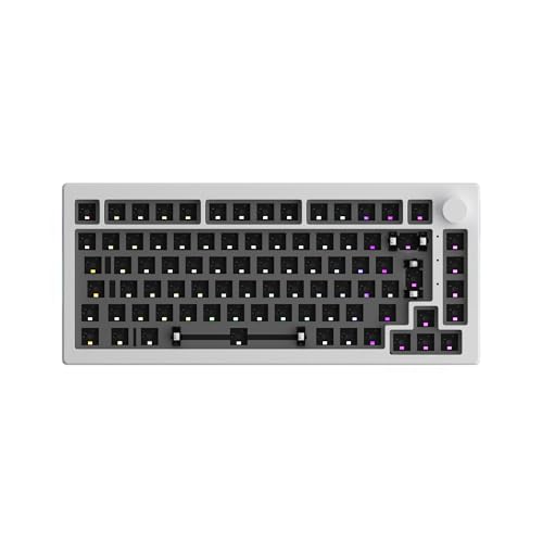 Akko Kit de Teclado mecánico 5075B, Teclado para Juegos básico, Bluetooth 5.0/2.4 GHz/con Cable, Compatible con programación Via, distribución ISO al 75%, batería de 4500 mAh (Blanco)