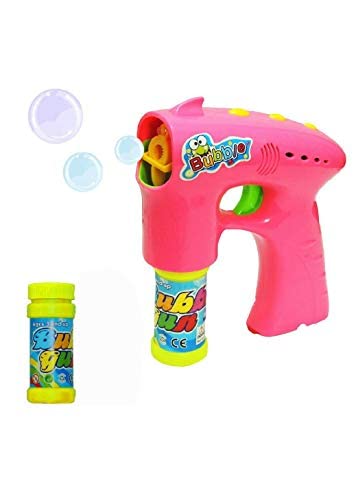 Shyam Creation Bubble Gun for Kids Toys Automatic Unique Designs 2 Liquid Bottles (Random Colour)