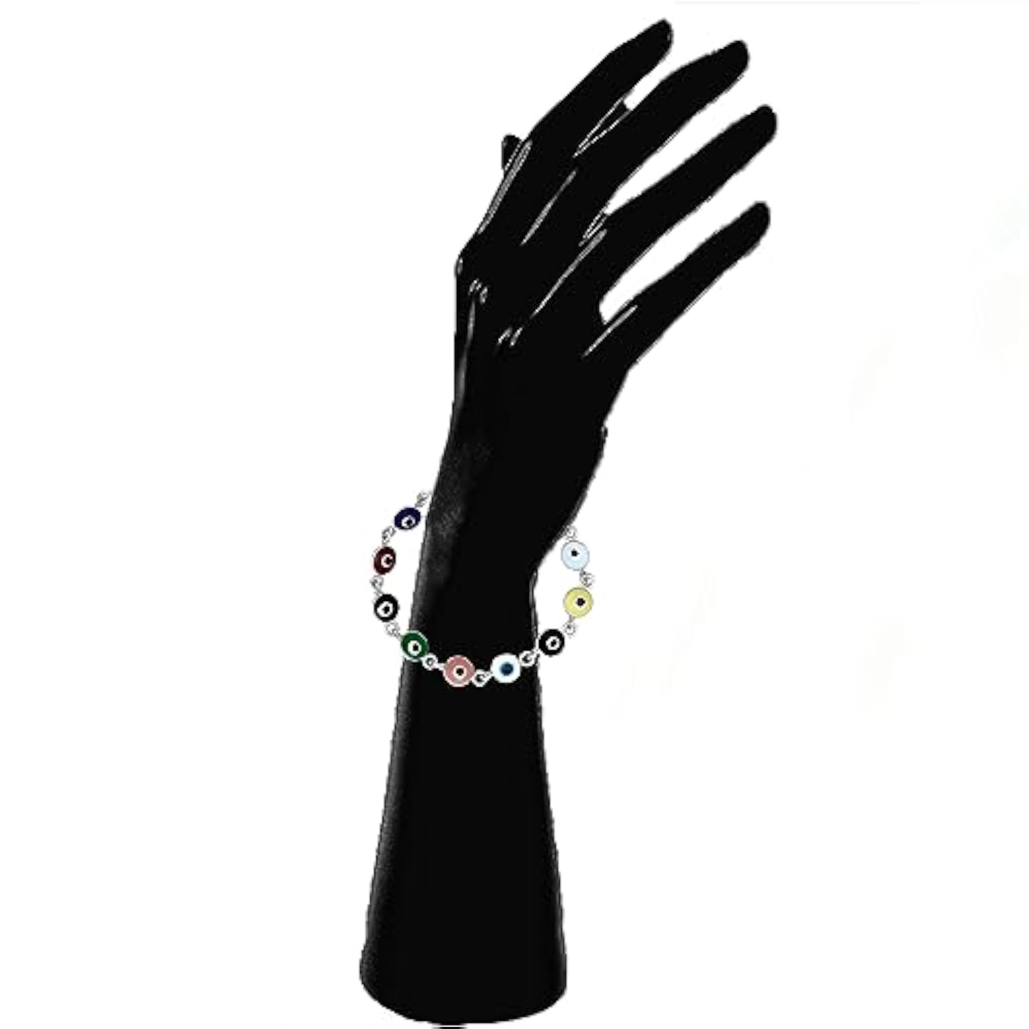 Evil Eye Bracelet with Beads and Meenakari Work