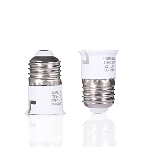Luminosa E27 to B22 Lamp Base Adapter Socket Converter (Pack of 2) / Screw to Bayonet Bulb Socket Adaptor Convertor/CE Certified / 1 Year Warranty