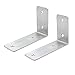 Staffe a L per Mensole - 2 pezzi Reggimensola in Acciaio Inox Bretelle Angolari 125 x 85 mm Supporti Angolo Retto Staffa Mensola a muro per Scaffale Aperto fai-da-te, Finestra,Mobili, D'argento