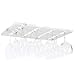 Under Cabinet Wooden Hanging Wine Glass Holder by ArtifactDesign Adjustable 4-Sectional Stemware Storage Rack White
