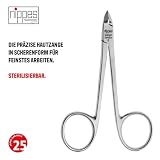 nippes Solingen, Szczypce do skóry o długości 8 cm, nożyczki do skóry, niklowana stal, szczypce do skórek paznokci, bardzo delikatne szczypce do skórek paznokci, wyprodukowano w Niemczech, srebrne