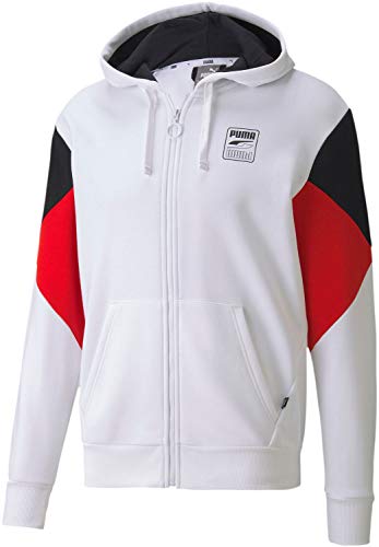 PUMA Rebel Full Zip Fleece Hoodie Puma White LG