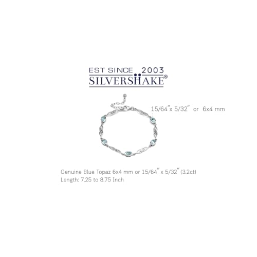 Silvershake Birthstone Gemstones White Gold Plated or Yellow Gold Plated 925 Sterling Silver Scroll/Filigree Celtic Knot Weave 7.25 to 8.75 Inch with Adjustable Extension Bracelet Jewelry for Women2