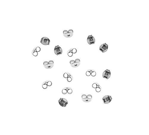 DDOQ environ 100u00a0fermoirs papillons de boucles d'oreille 5u00a0x 4u00a0mm (Argent)
