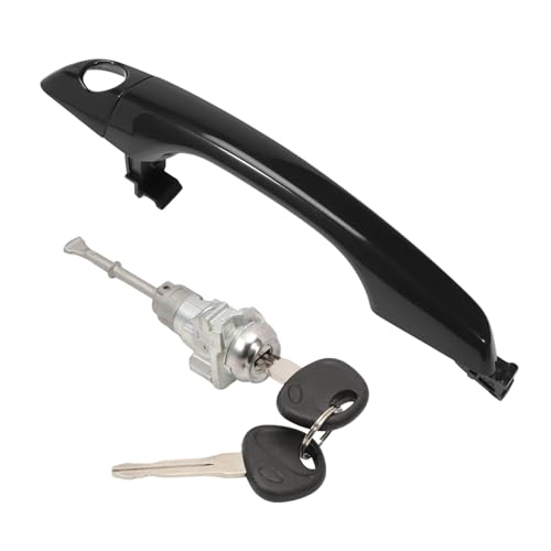Image of Front Left Driver Side Exterior Door Handle with Lock Cylinder and Keys Replacement for Elantra 2017-2020 Outside Door Handle Assembly Replace 82651-F2010 82652-F2010 81970-F0000