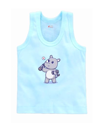 Image of Baby Boys Relaxed Fit White Cotton Vest | Lightweight, Breathable | Ganji | Banian | Baniyan | Kids Sando for Infant Newborn Toddler