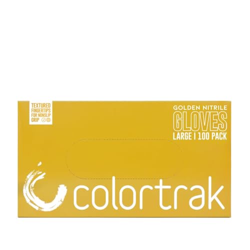 Colortrak Luminous Collection Disposable Nitrile Gloves, Gold, Medium, Single-Use, Allergy-Safe, Latex-Free, Powder-Free, Odor-Free, Textured Finger Tips