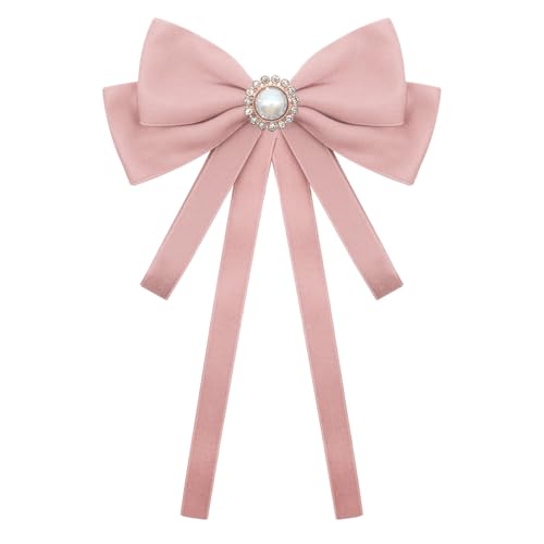 Image of LJBFNN Bow Ties for Women, Adjustable Pre Tied Bow Tie Solid Color Ribbon Bowtie for Girls Ladies Party Daily Cosplay School