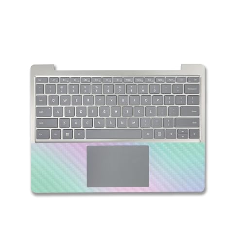 Image of MightySkins Carbon Fiber Skin Compatible with Microsoft Surface Laptop Go 3 (2023) Full Wrap Kit - Cotton Candy | Protective, Durable Textured Carbon Fiber Finish | Made in The USA