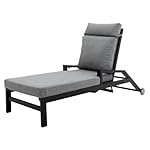 Gartenliege Perth Aluminium rollbar Anthrazit/Hellgrau