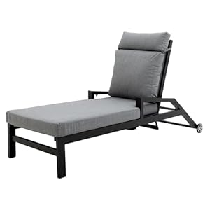 Gartenliege Perth Aluminium rollbar Anthrazit/Hellgrau